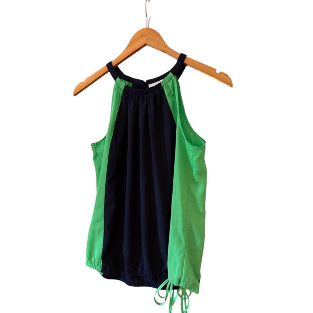 New York & Company Tank Top Women's S Navy Green